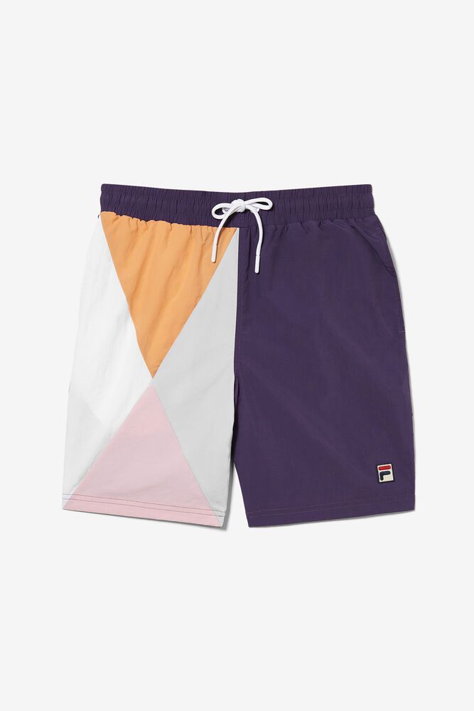 Fila Shorts Mens Purple - Frazer Printed Swim - Philippines 0192843-YC